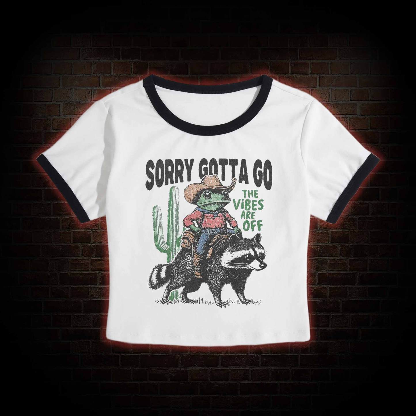 Cowboy Frog Riding Raccoon Baby Tee