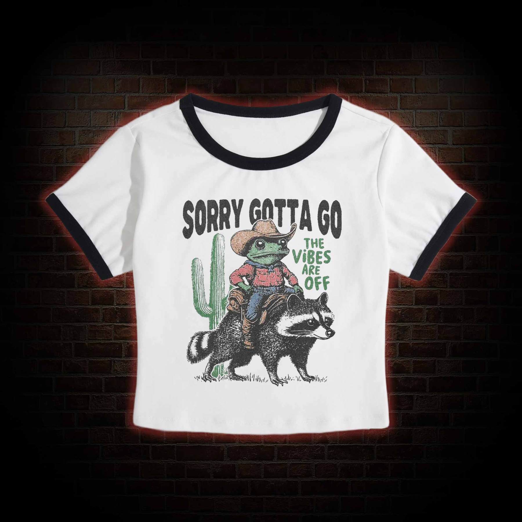Cowboy Frog Riding Raccoon Baby Tee