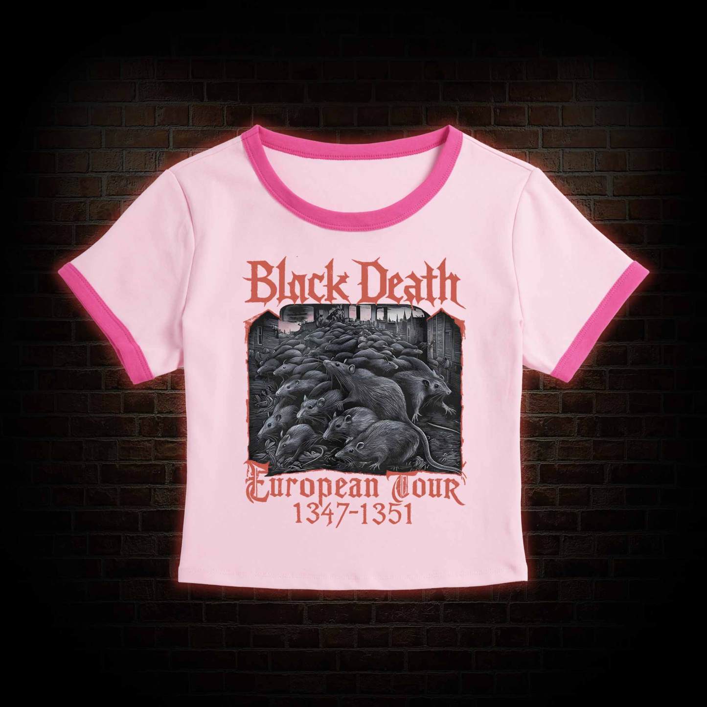 Vintage Black Death European Tour Baby Tee