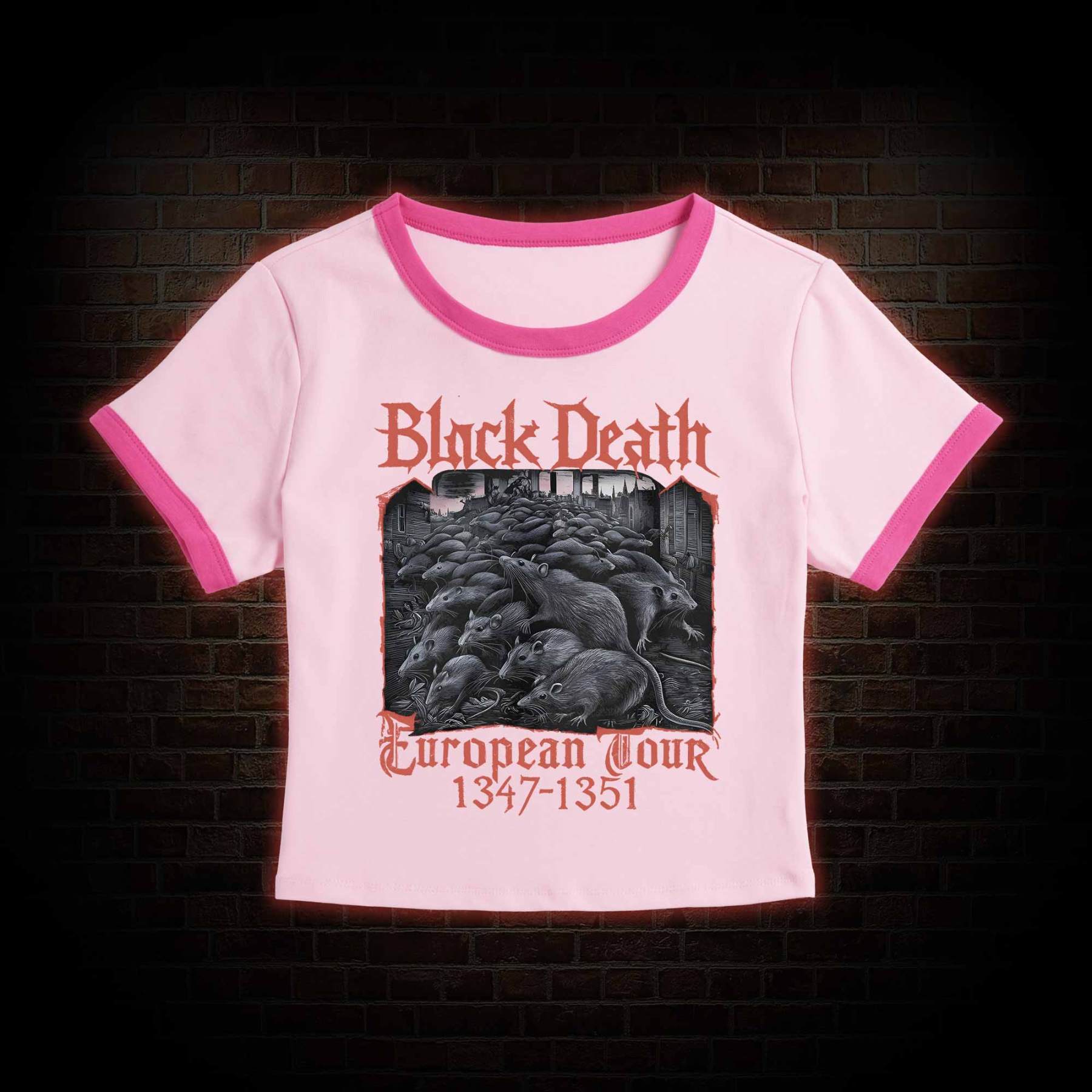 Vintage Black Death European Tour Baby Tee