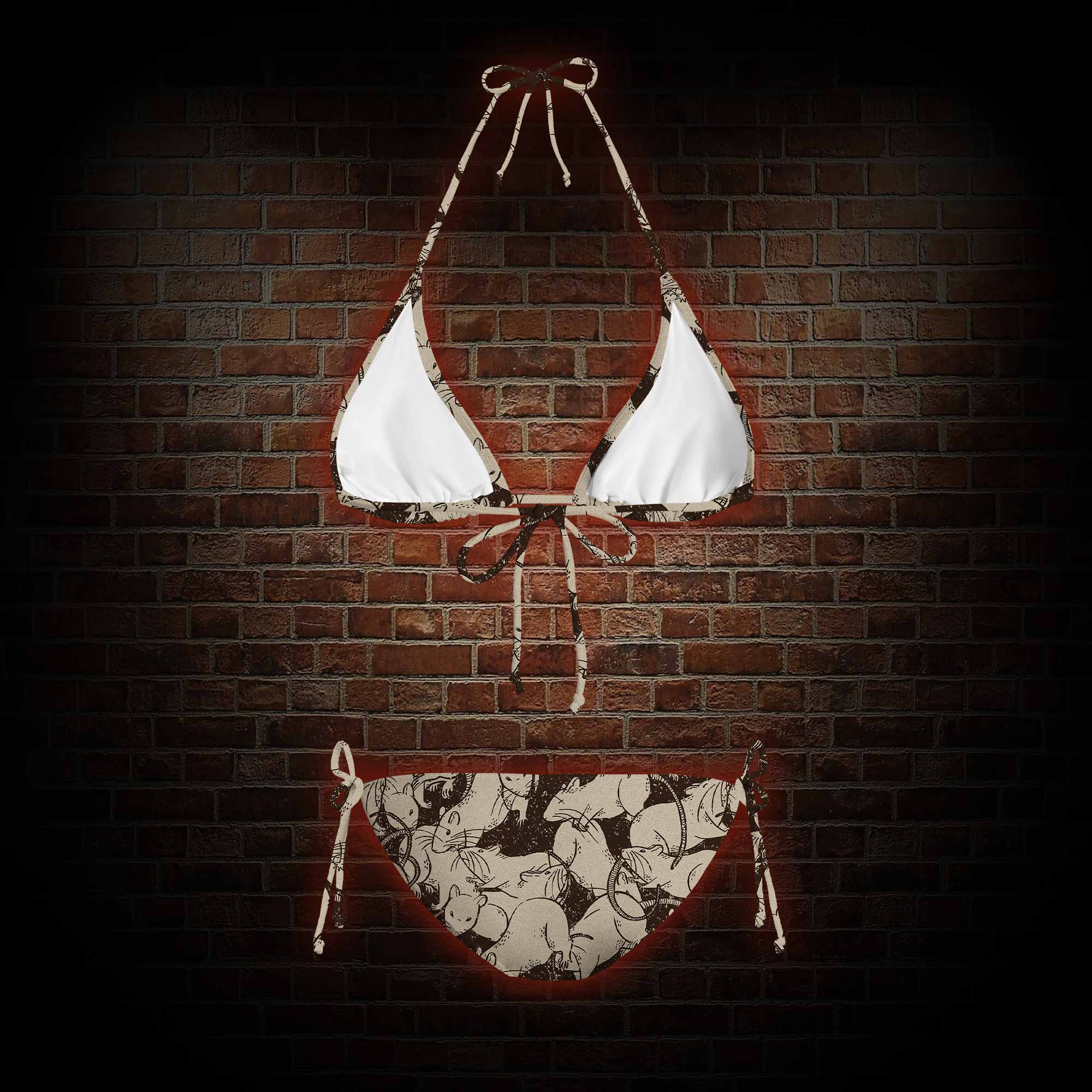 Black Death Women's Adjustable Tie-Strap Bikini