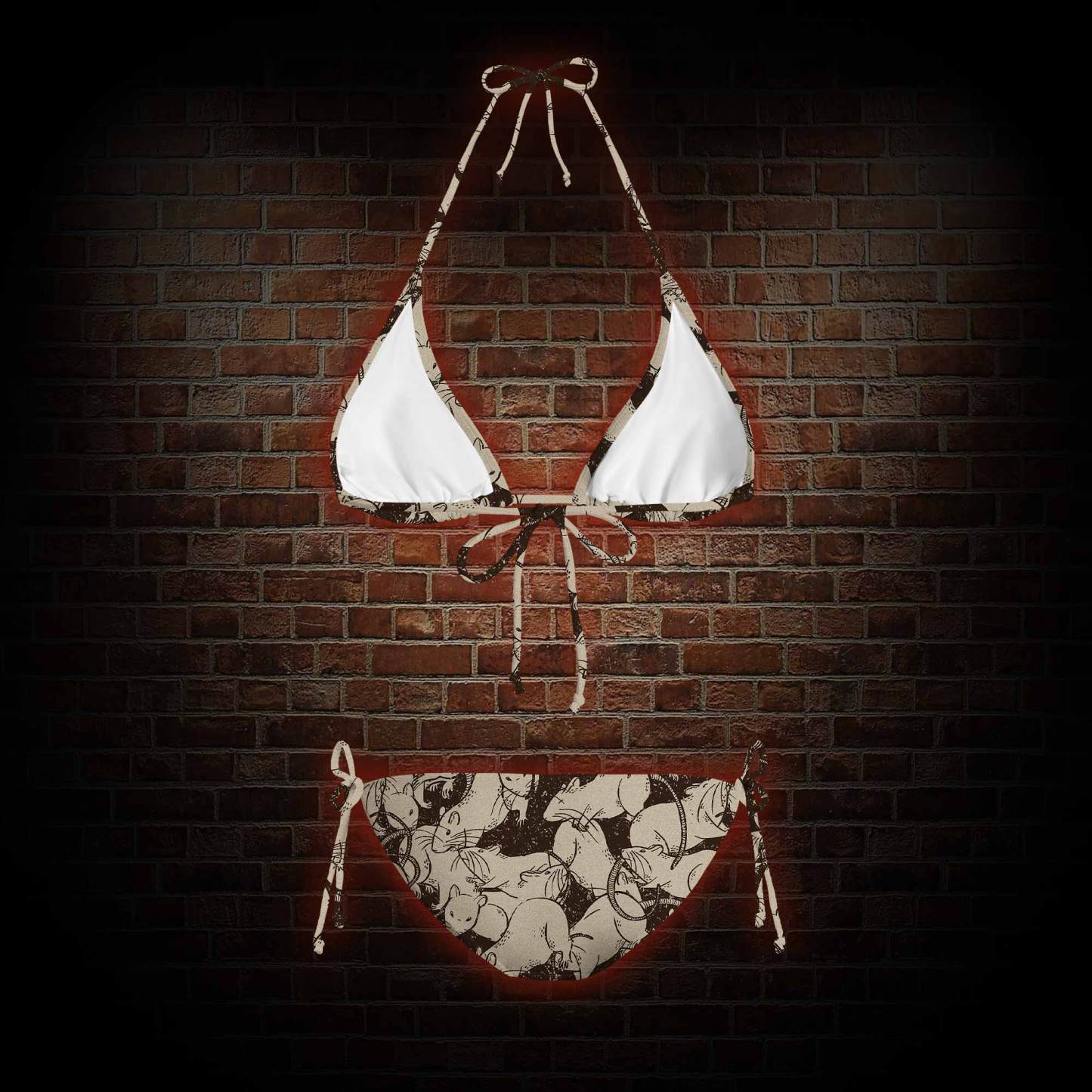 Black Death Women's Adjustable Tie-Strap Bikini