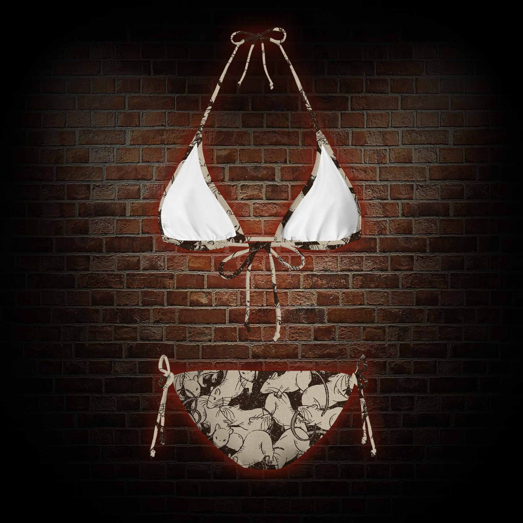 Black Death Women's Adjustable Tie-Strap Bikini