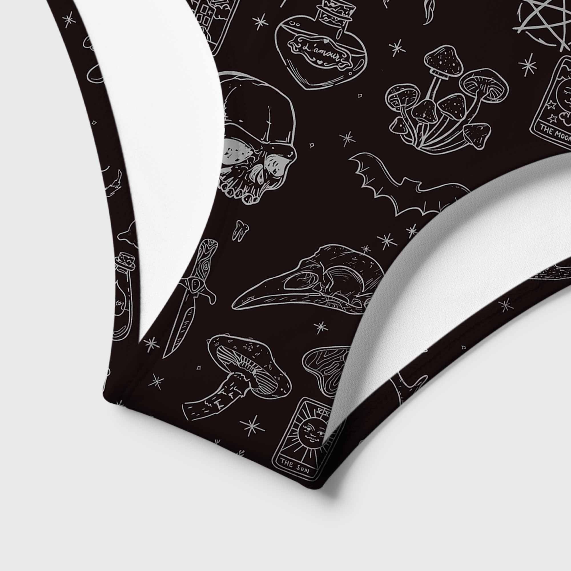 Mystical Symbols and Skulls Women's Adjustable Tie-Strap Bikini