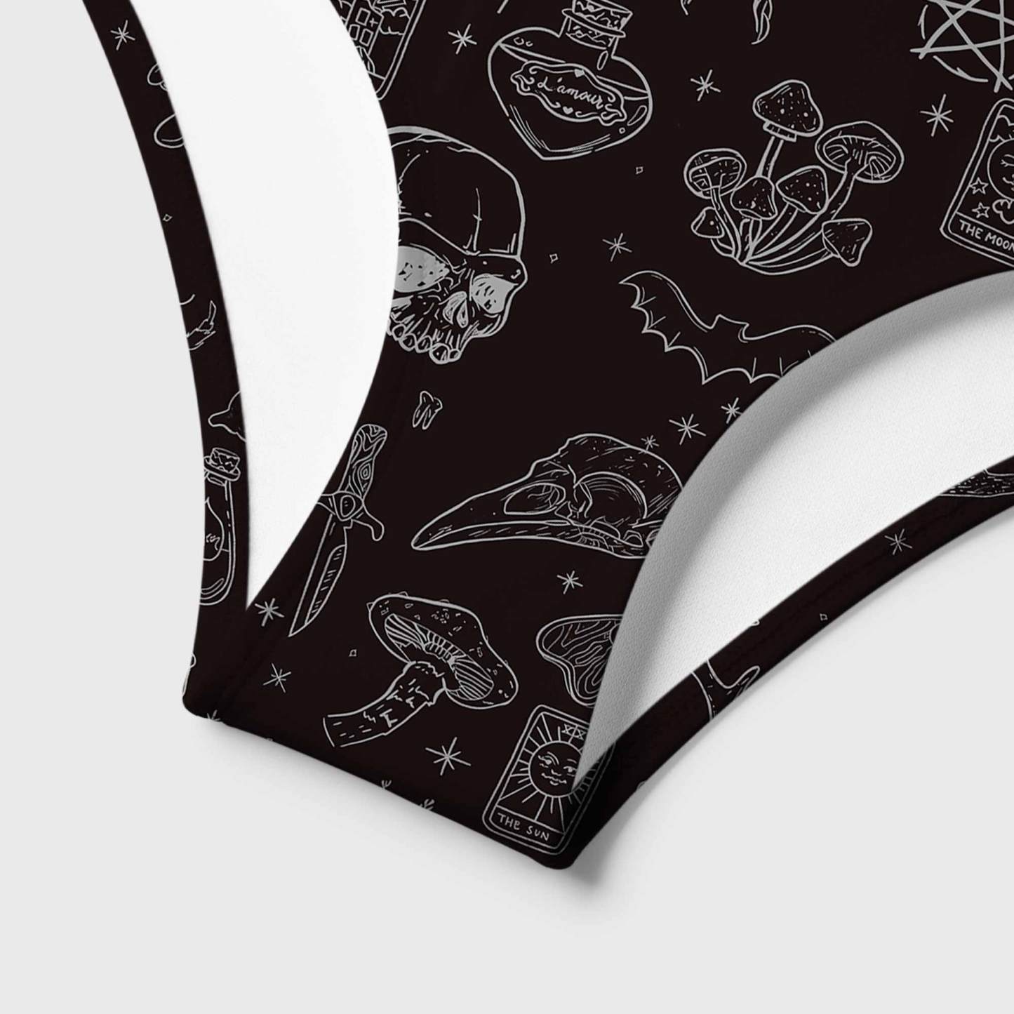 Mystical Symbols and Skulls Women's Adjustable Tie-Strap Bikini