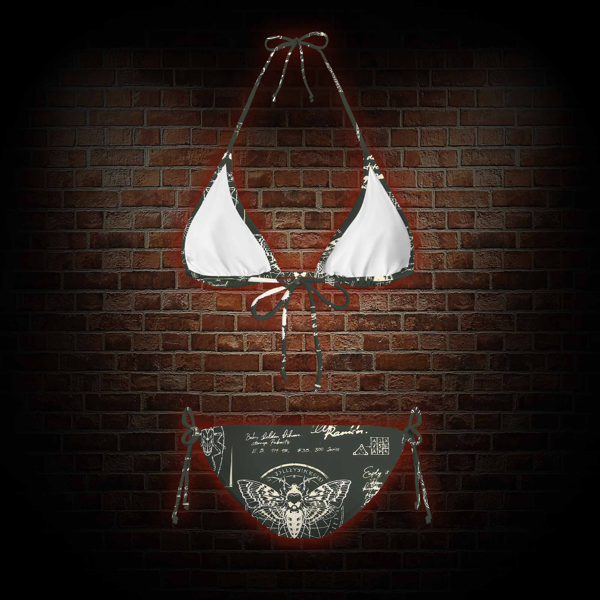 Retro Insects Women's Adjustable Tie-Strap Bikini