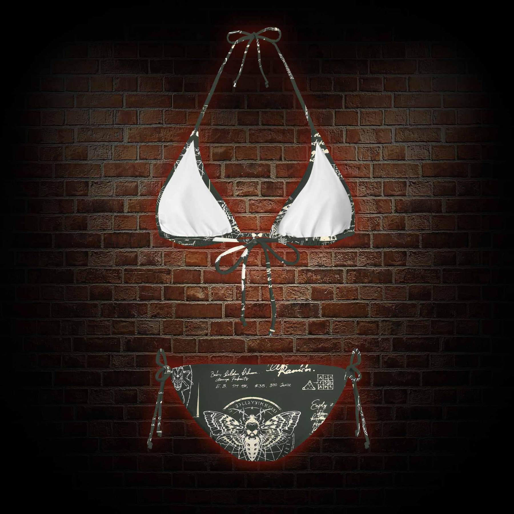 Retro Insects Women's Adjustable Tie-Strap Bikini