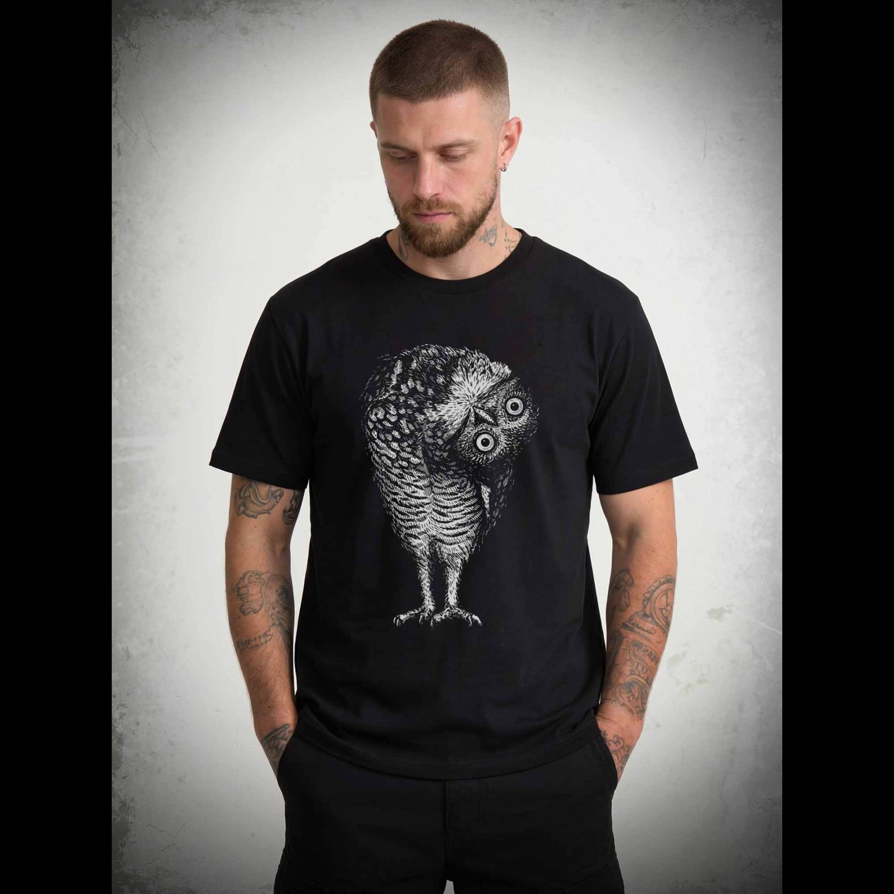Linocut Owl T-shirt