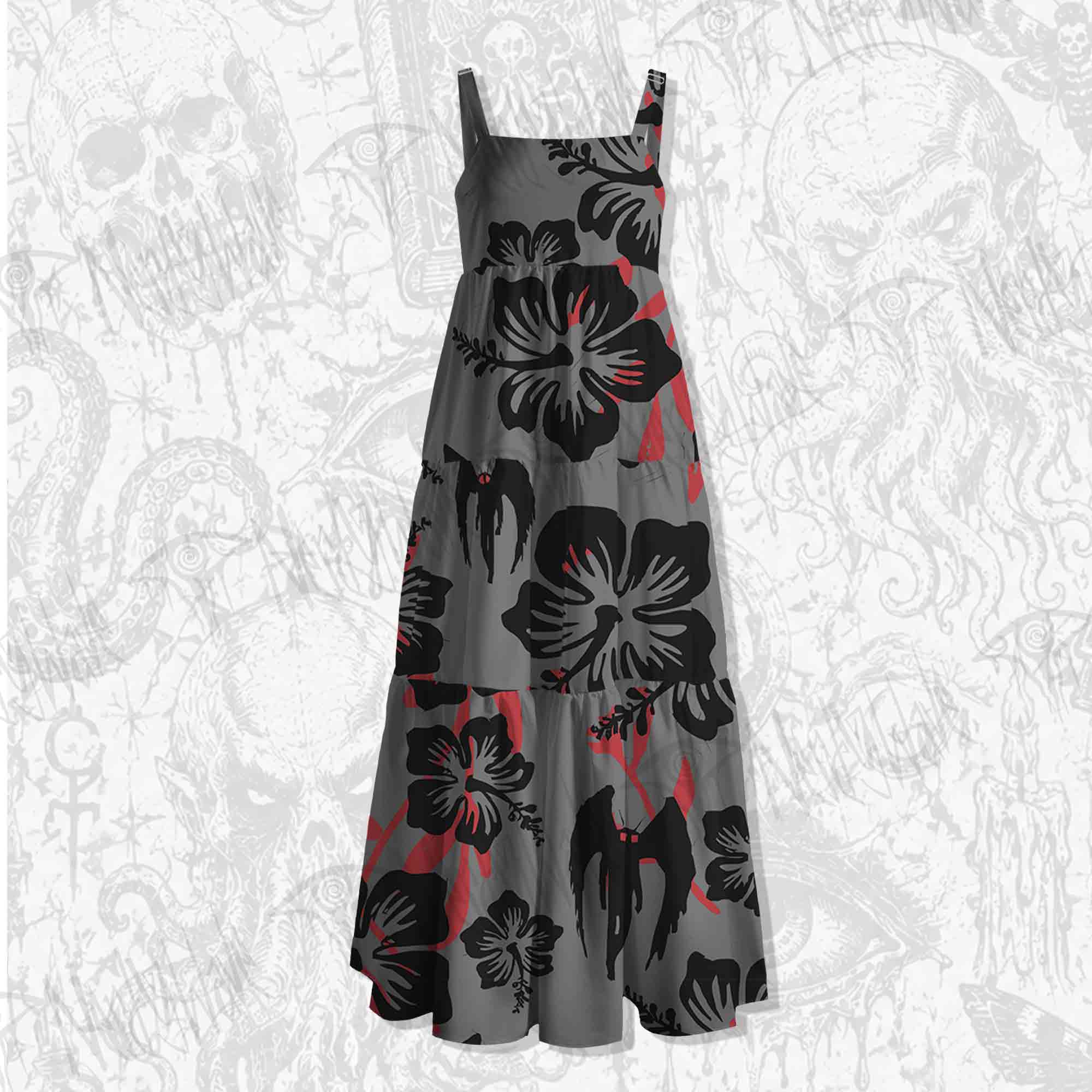 Mothman Spaghetti Strap Long Dress