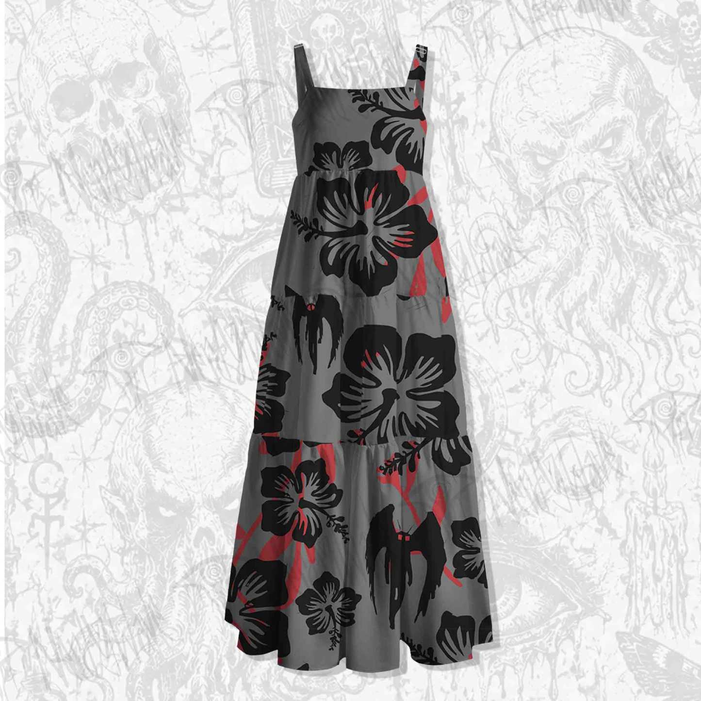 Mothman Spaghetti Strap Long Dress