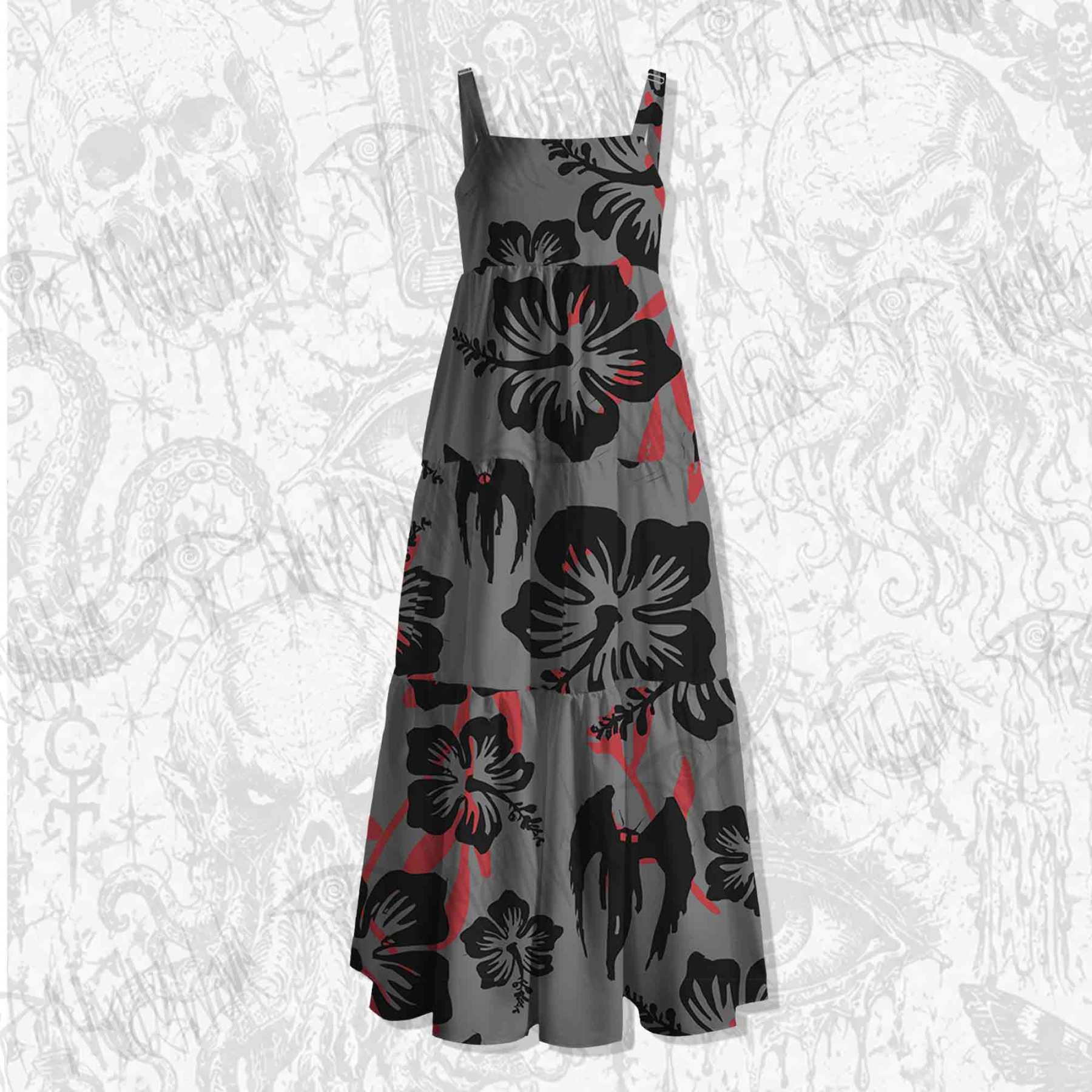 Mothman Spaghetti Strap Long Dress