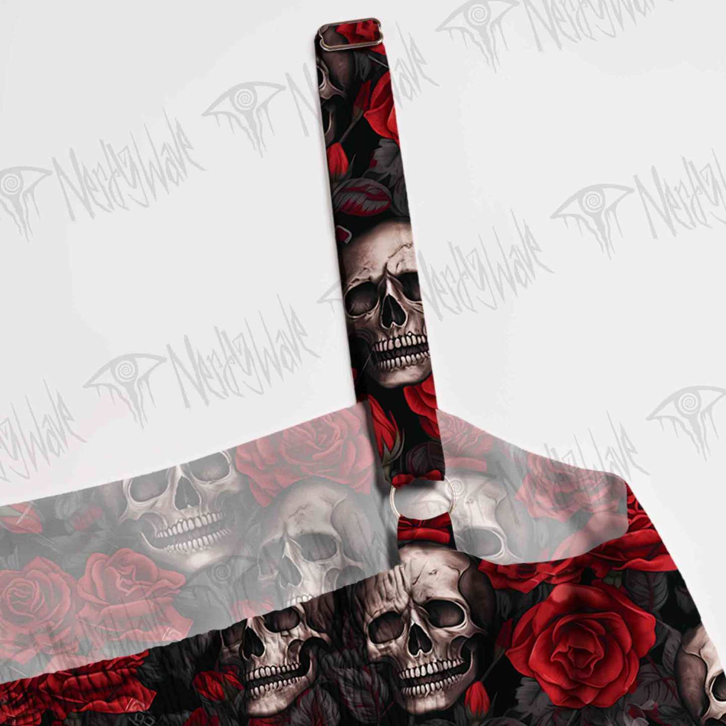 Skull and Roses Spaghetti Strap Long Dress