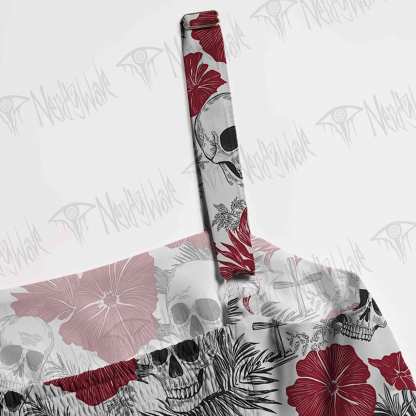 Poppy and Skull Spaghetti Strap Long Dress