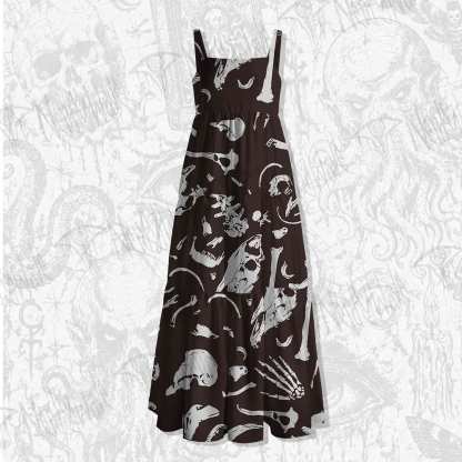 Dinosaur Fossils Spaghetti Strap Long Dress