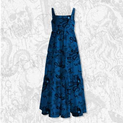 Deep Sea Monster Spaghetti Strap Long Dress