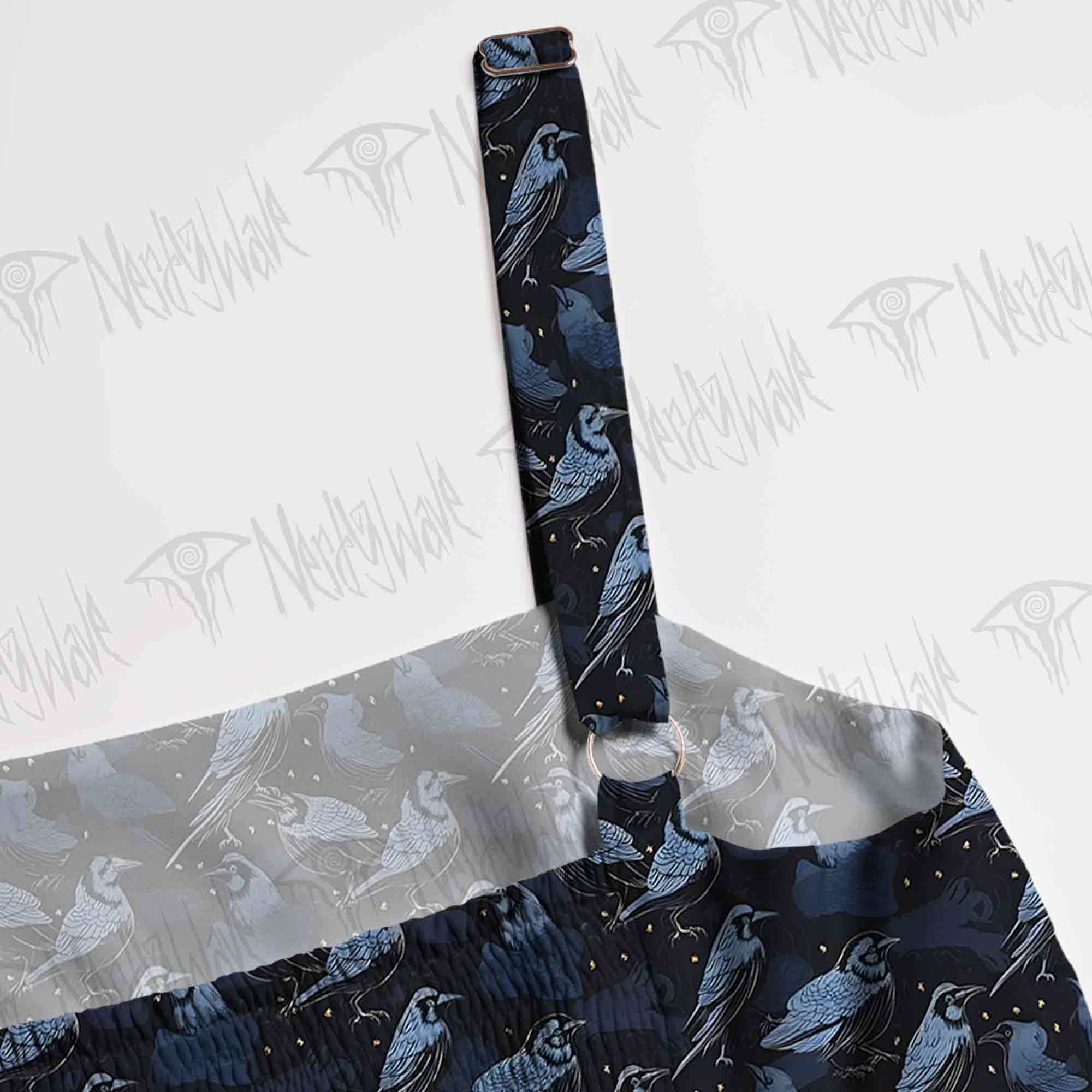 Crows at Night Spaghetti Strap Long Dress
