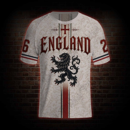 Personalized England Heraldic Lion Football Jersey