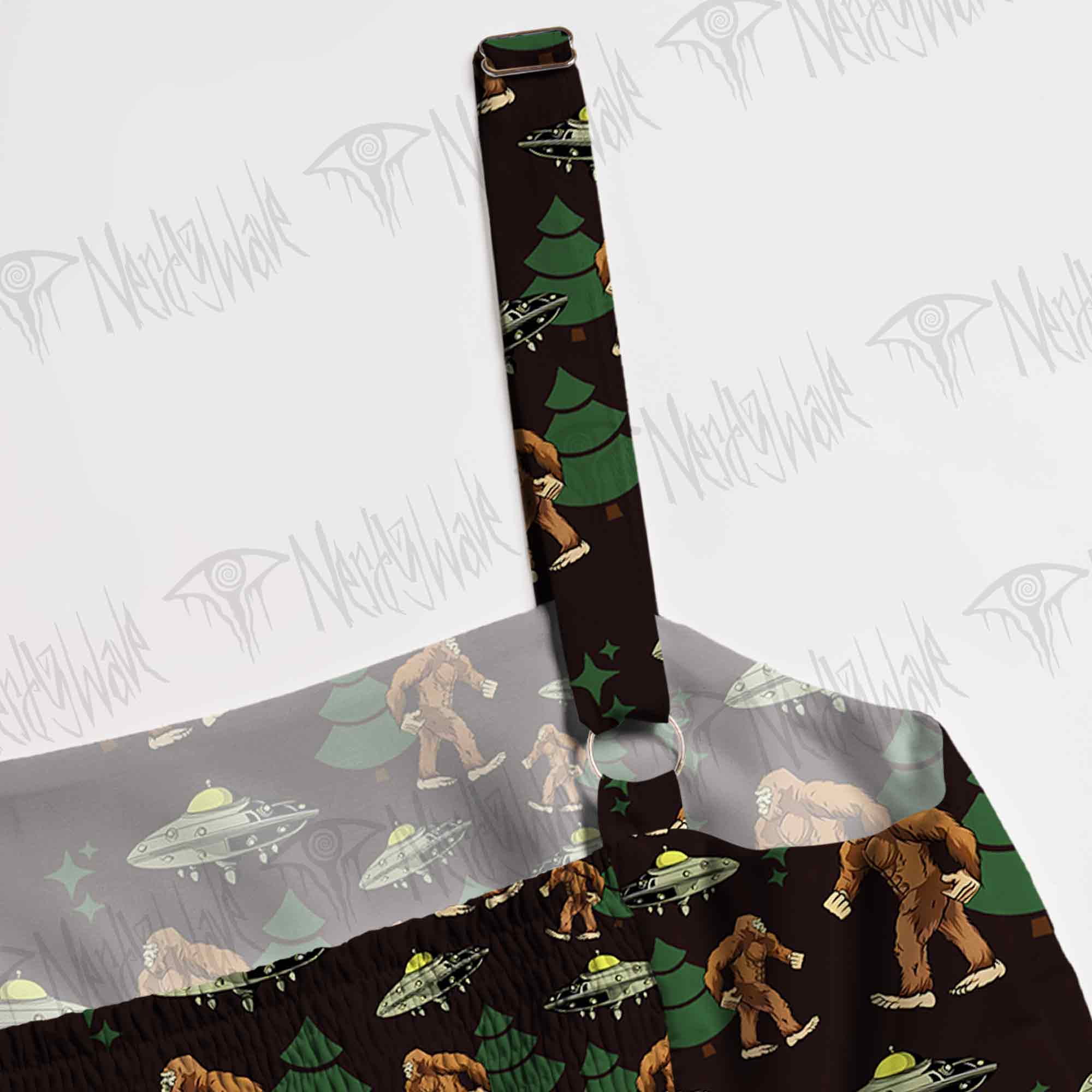 Bigfoot and UFO Spaghetti Strap Long Dress