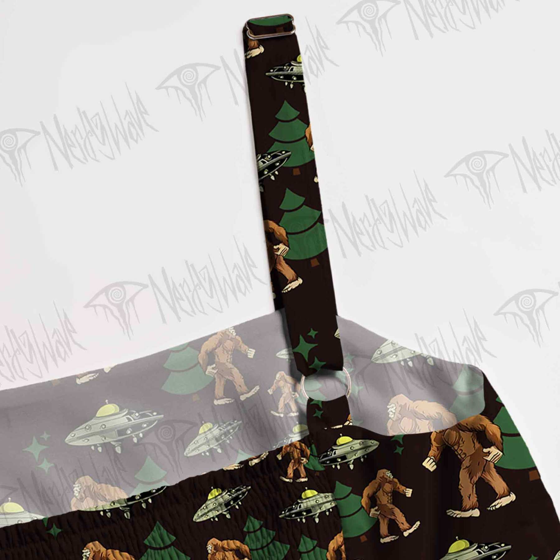 Bigfoot and UFO Spaghetti Strap Long Dress
