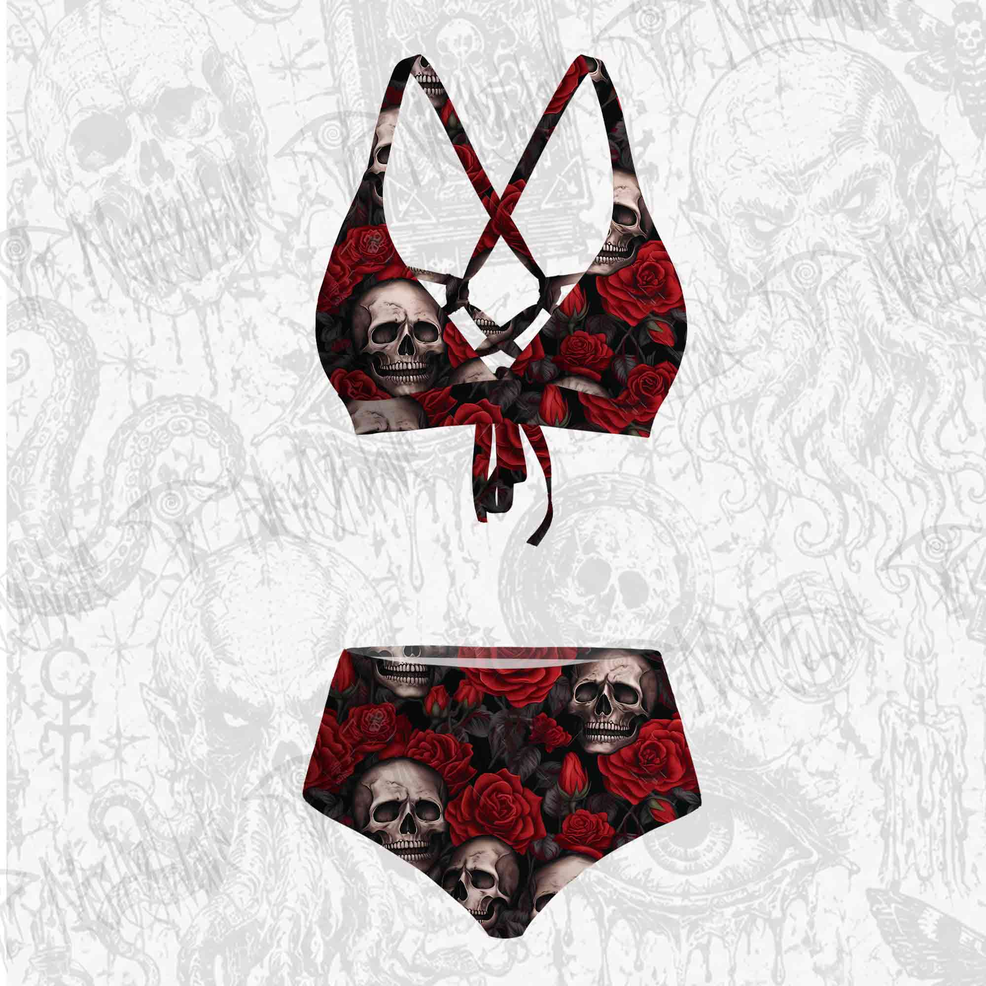 Skull and Roses Bikini Set