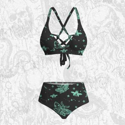 Midnight Flying Insects Bikini Set