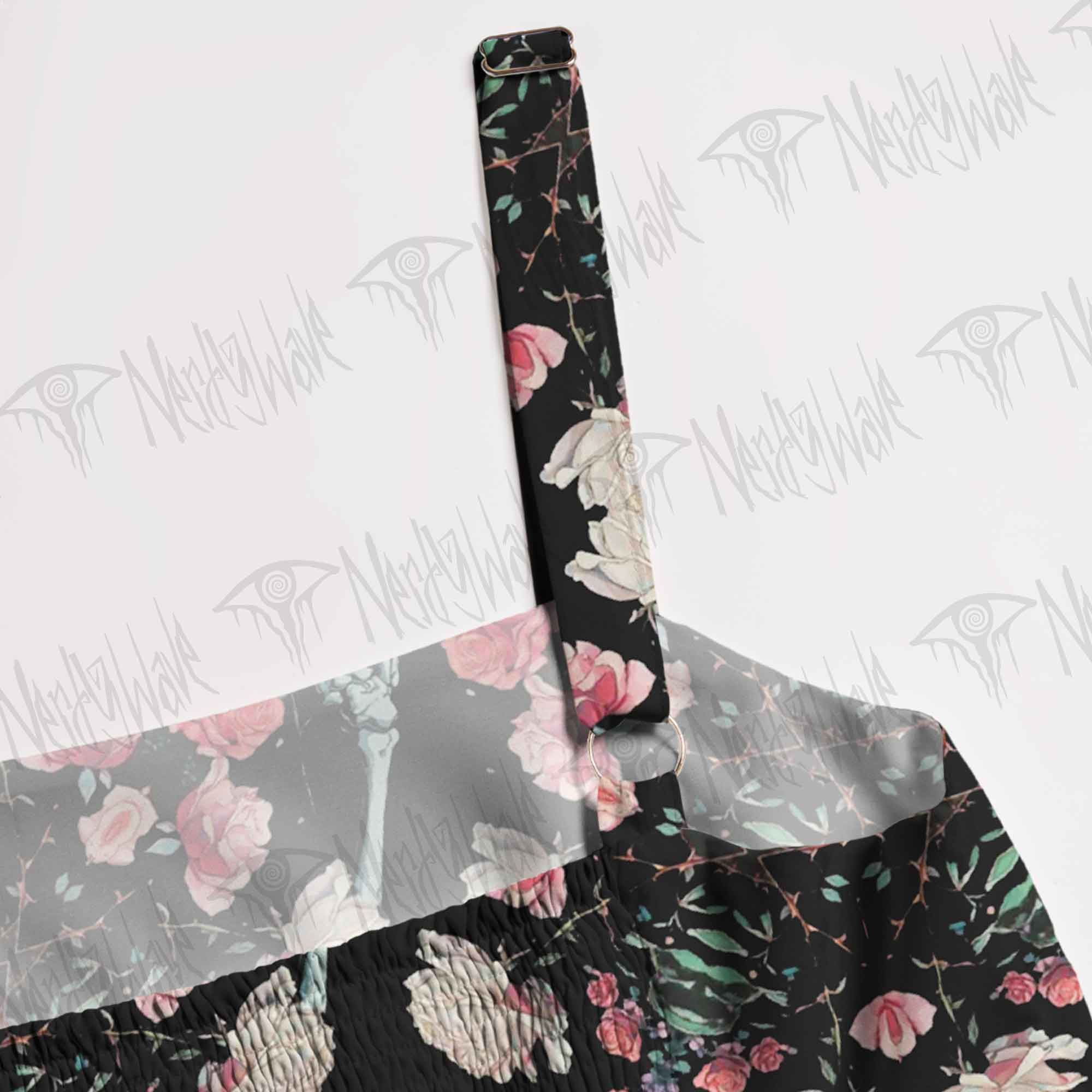 Gothic Floral Wide Straps Maxi Dress