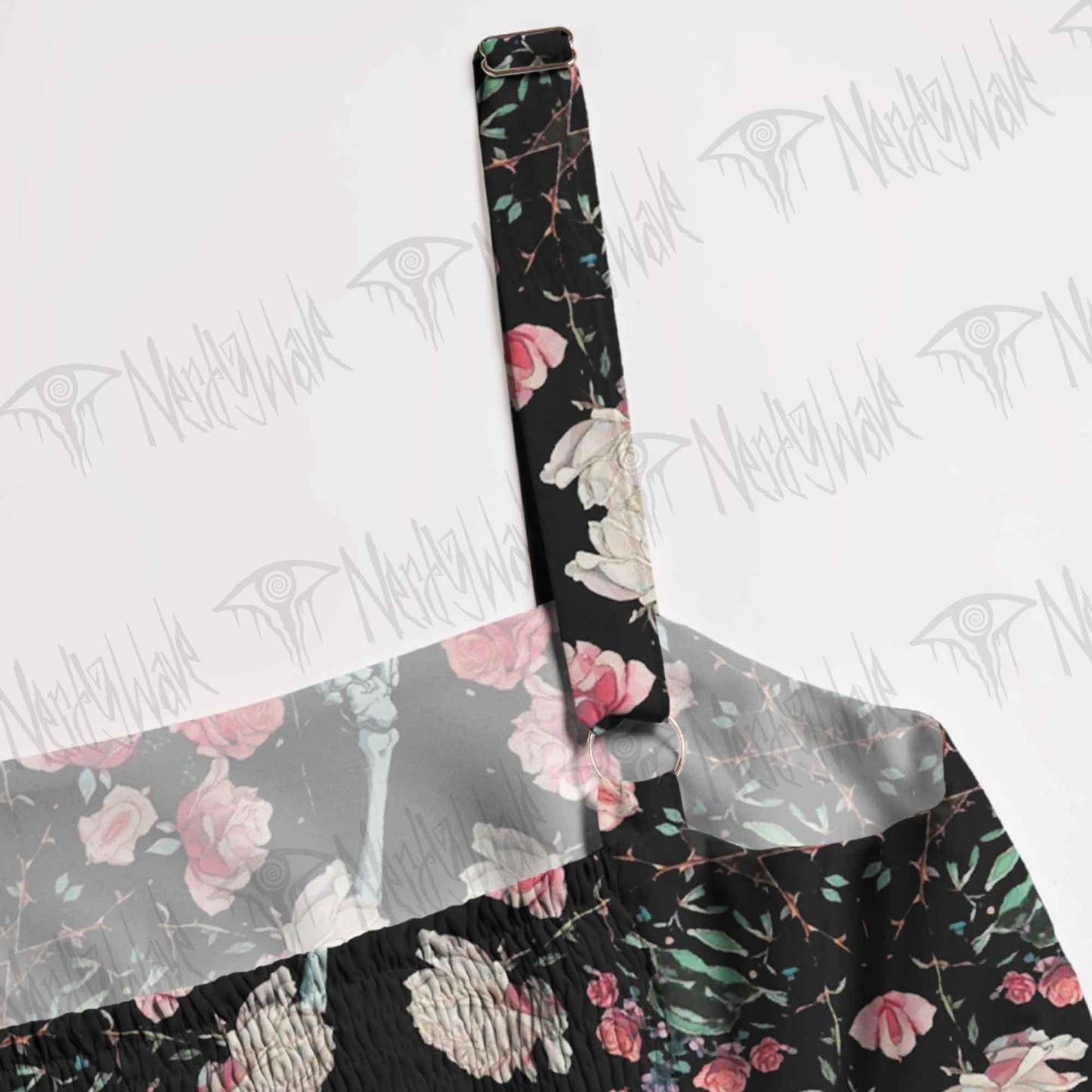 Gothic Floral Wide Straps Maxi Dress