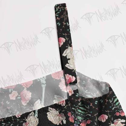 Gothic Floral Wide Straps Maxi Dress