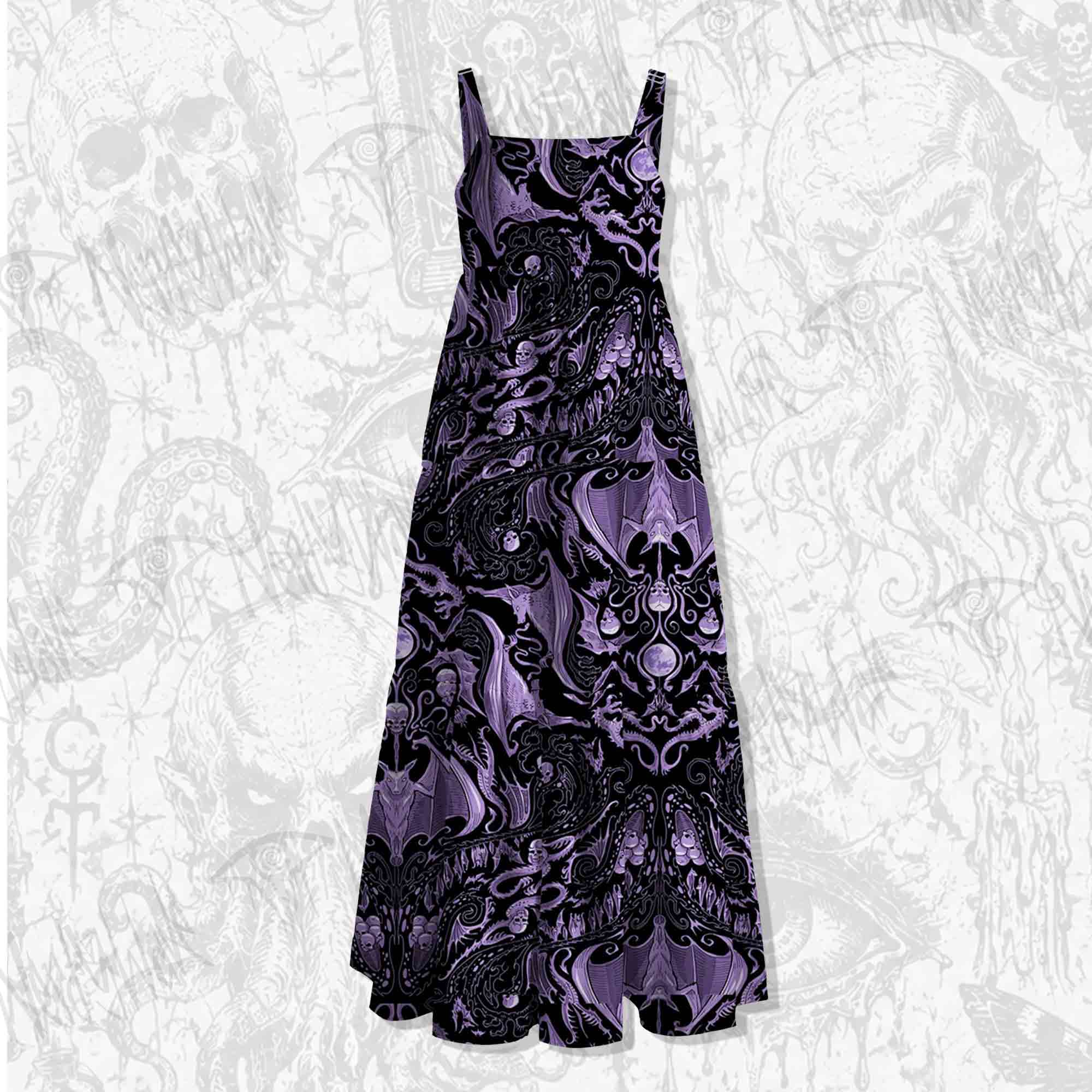 Purple Phantasm Wide Straps Maxi Dress