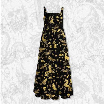Golden Necropolis Wide Straps Maxi Dress