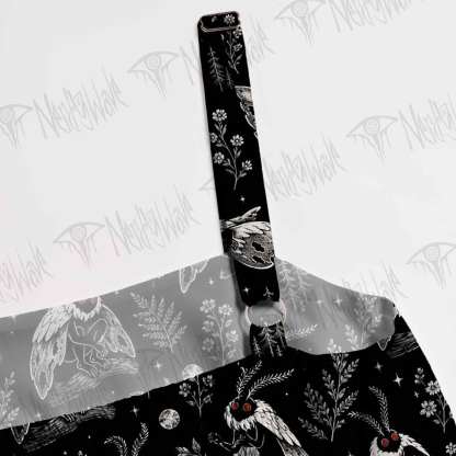 Mothman and Flower Wide Straps Maxi Dress