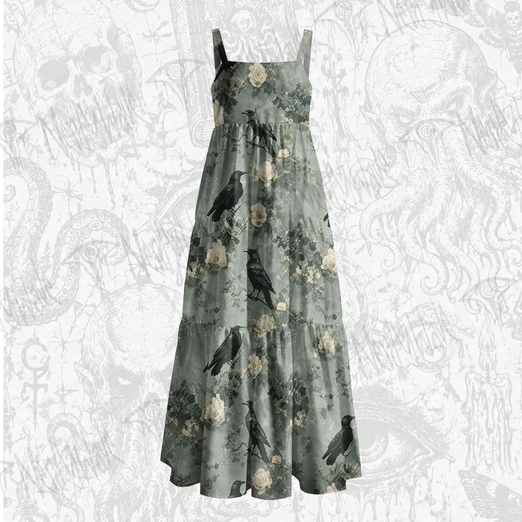 Raven’s Requiem Wide Straps Maxi Dress