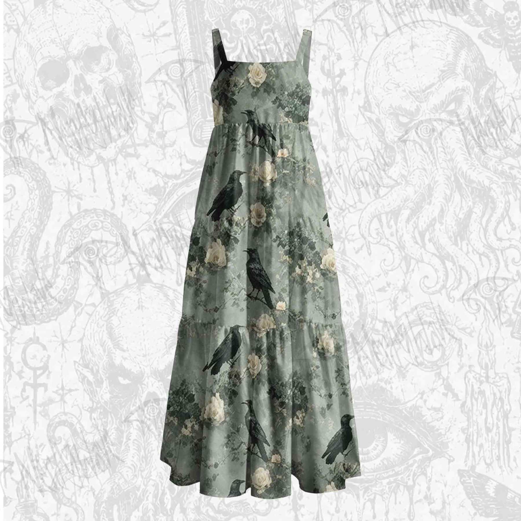 Raven’s Requiem Wide Straps Maxi Dress