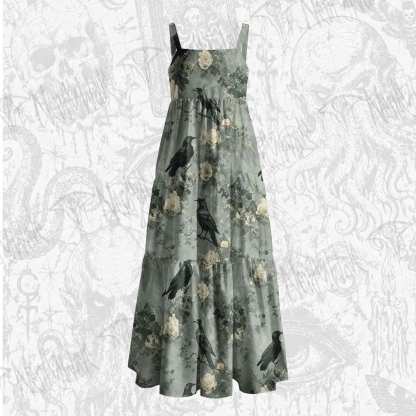 Raven’s Requiem Wide Straps Maxi Dress