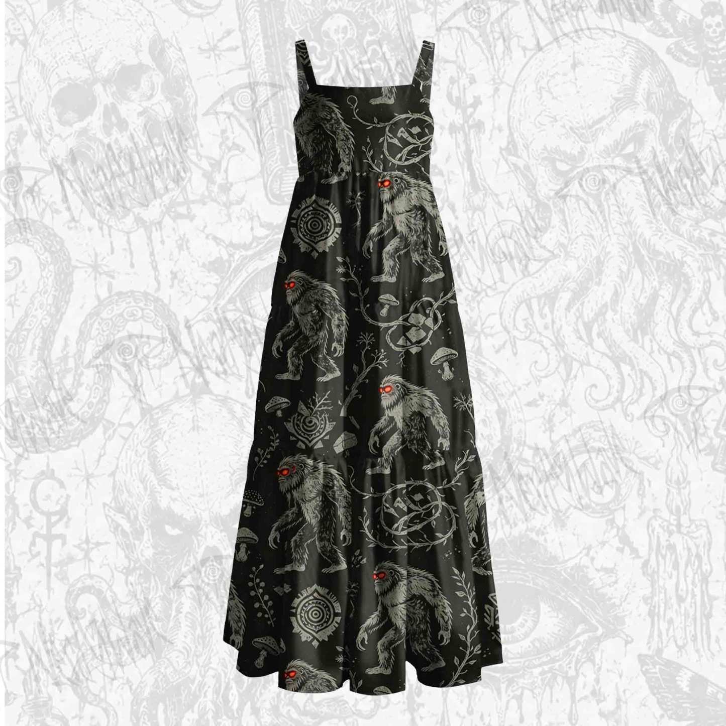 Crimson Bigfoot Wide Straps Maxi Dress
