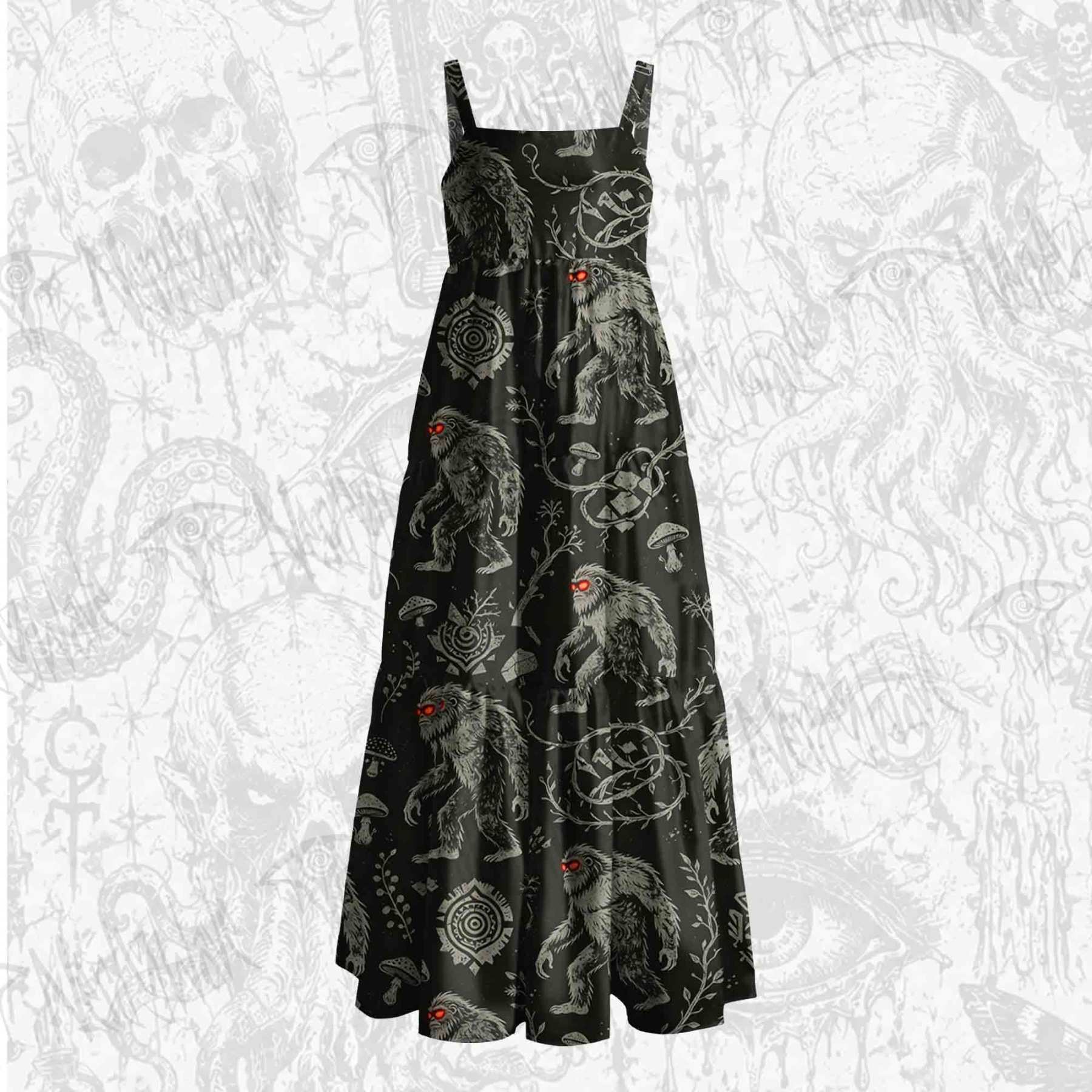 Crimson Bigfoot Wide Straps Maxi Dress