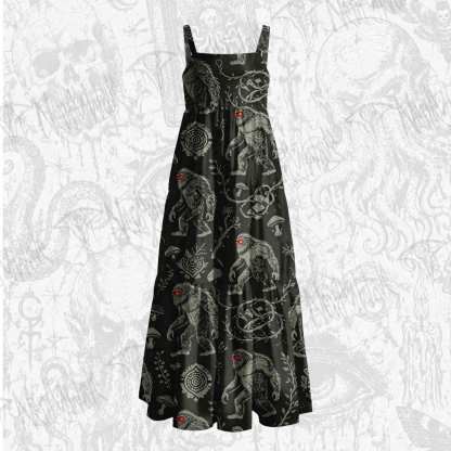 Crimson Bigfoot Wide Straps Maxi Dress