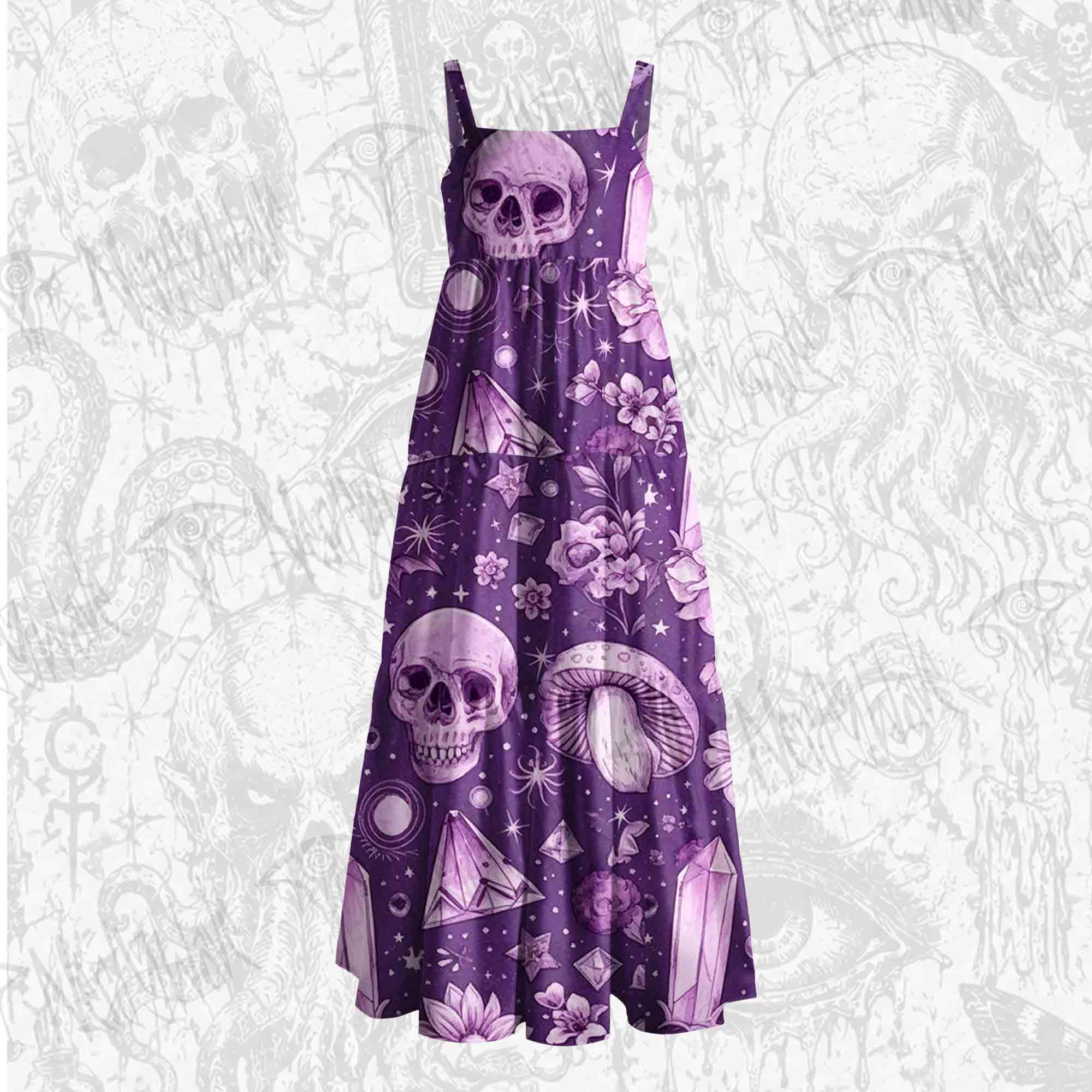Violet Venom Wide Straps Maxi Dress