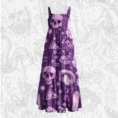 Violet Venom Wide Straps Maxi Dress