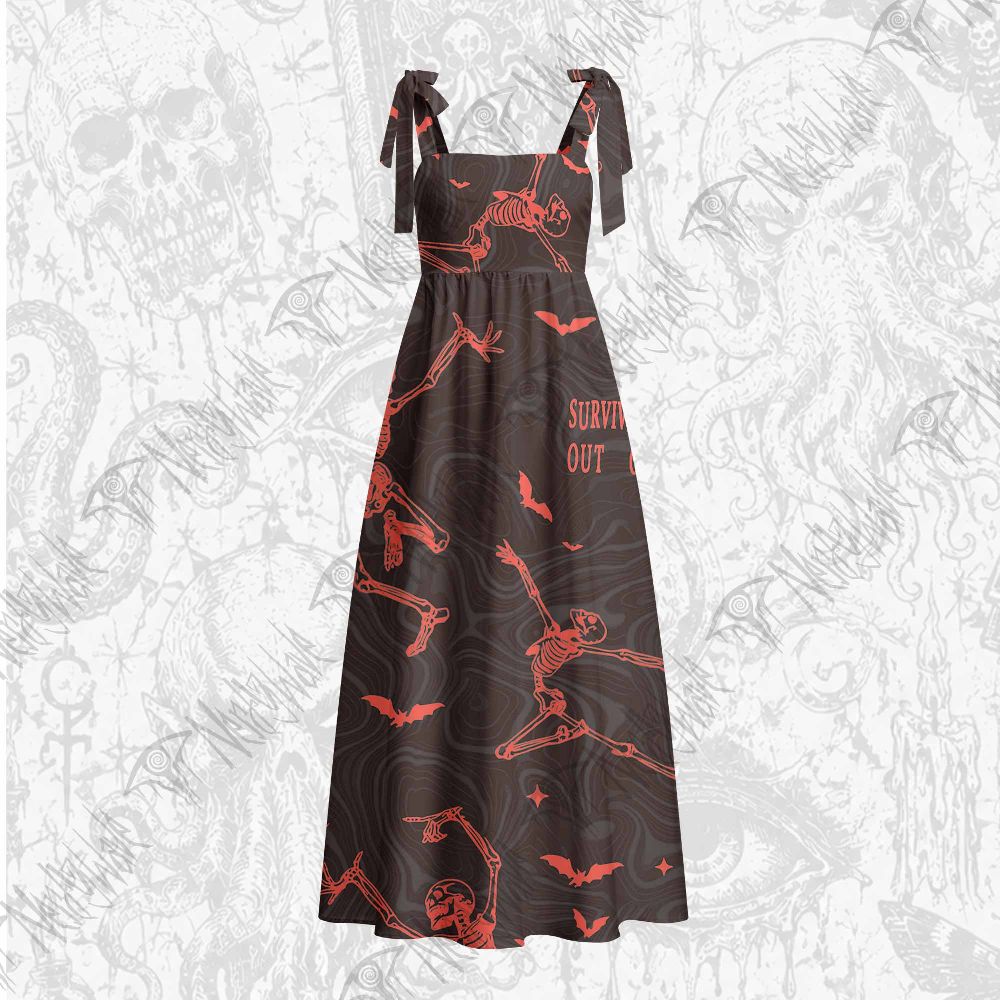 Surviving Purely Out of Spite Tie Shoulder Maxi Dress