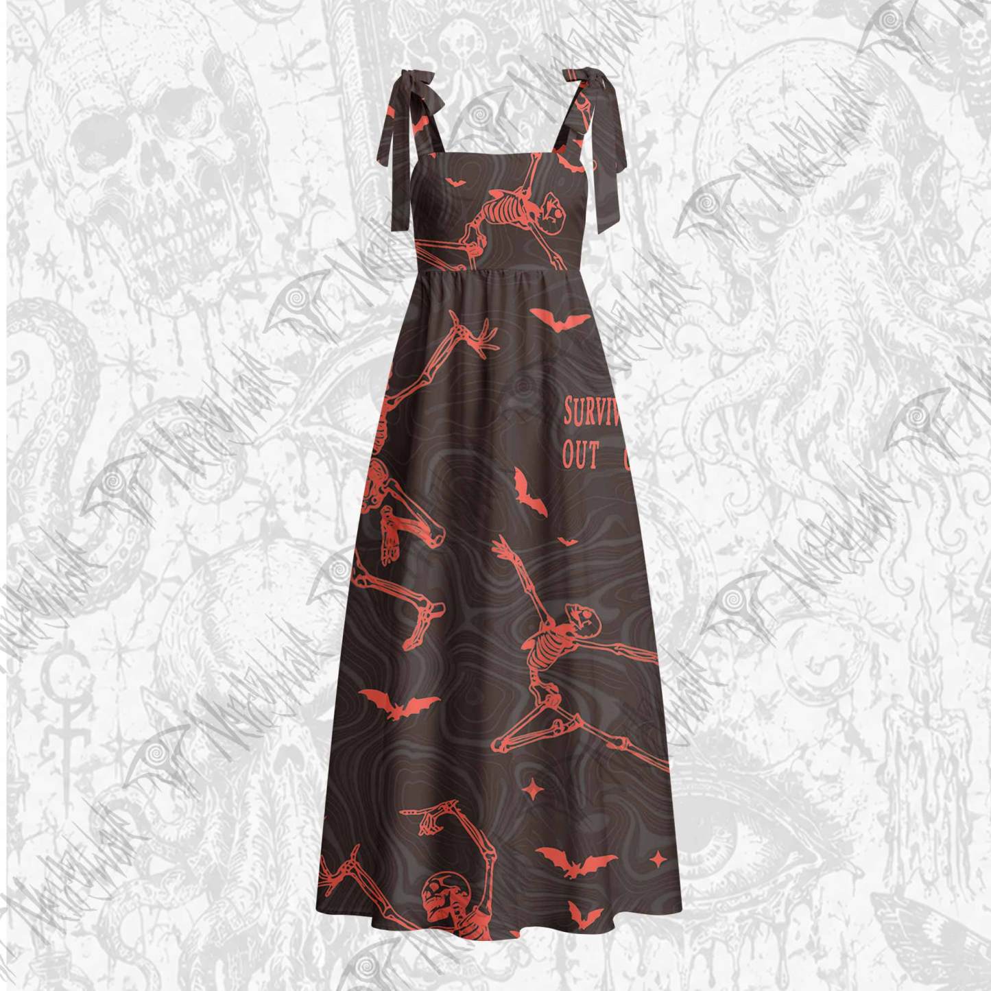Surviving Purely Out of Spite Tie Shoulder Maxi Dress