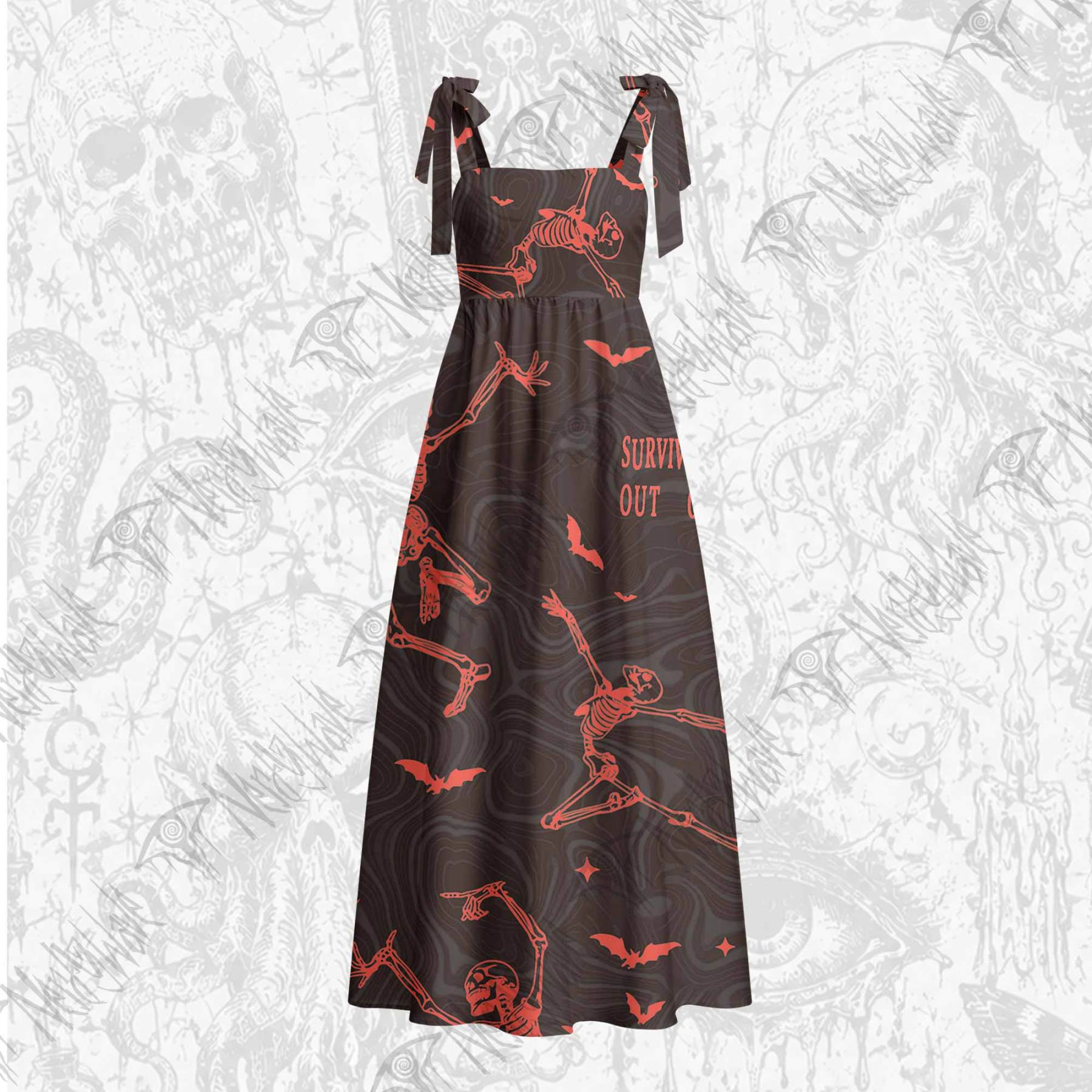 Surviving Purely Out of Spite Tie Shoulder Maxi Dress