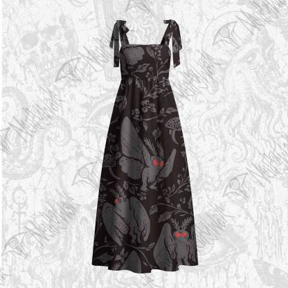 Mothman in the Jungle Tie Shoulder Maxi Dress