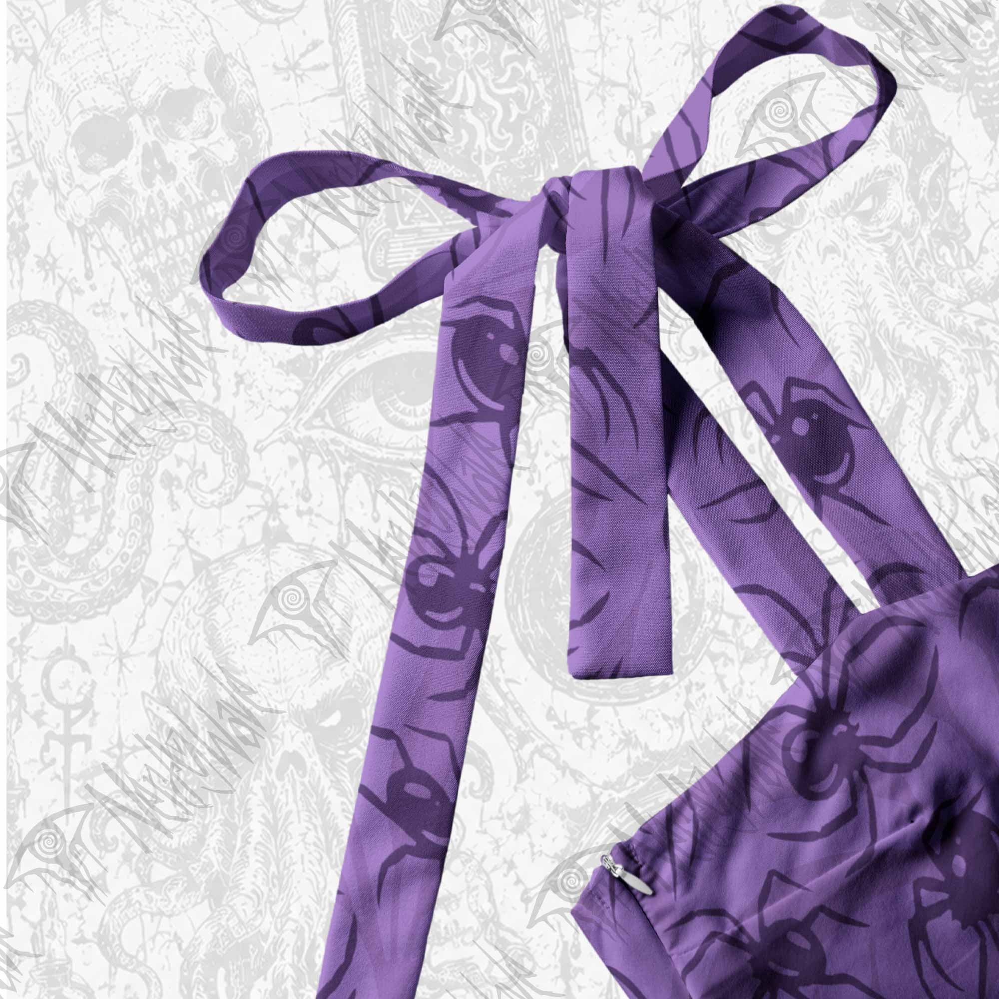Spiders Tie Shoulder Maxi Dress