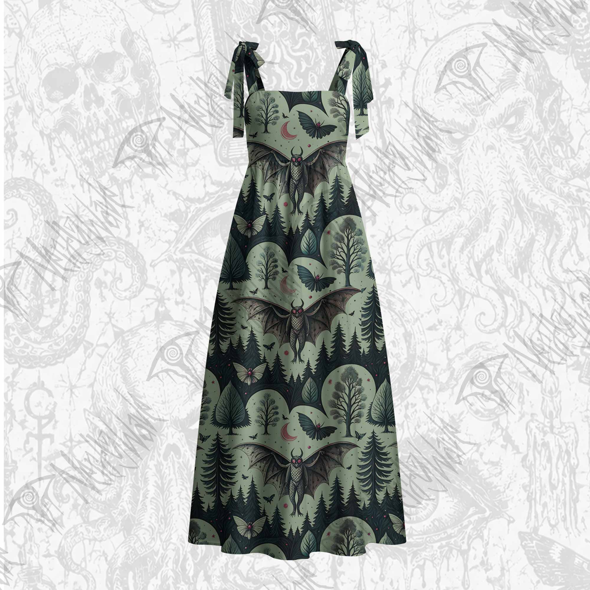 Home of the Mothman Tie Shoulder Maxi Dress