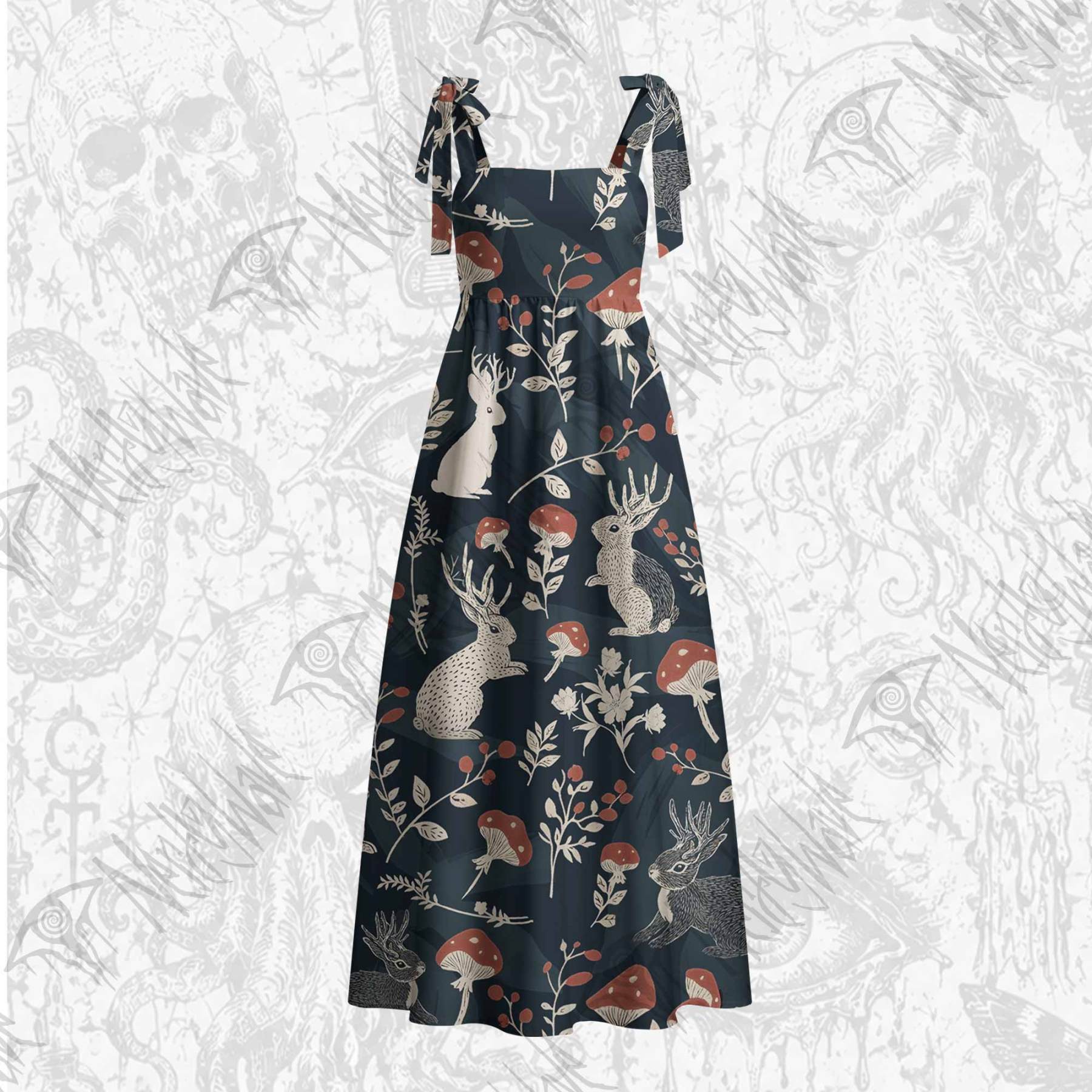 Jackalope Tie Shoulder Maxi Dress