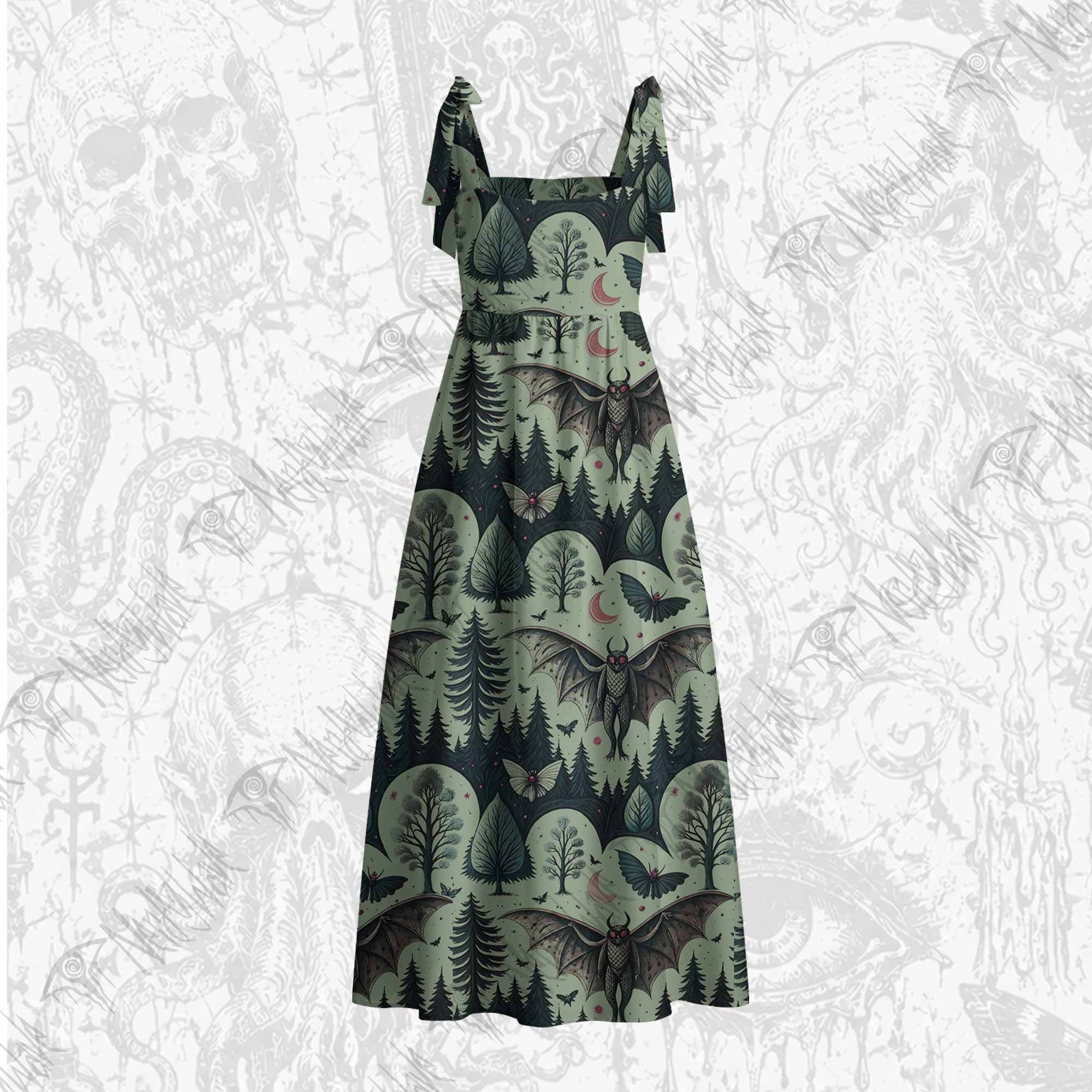 Home of the Mothman Tie Shoulder Maxi Dress