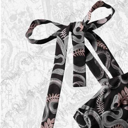 Snakes and Flowers Tie Shoulder Maxi Dress