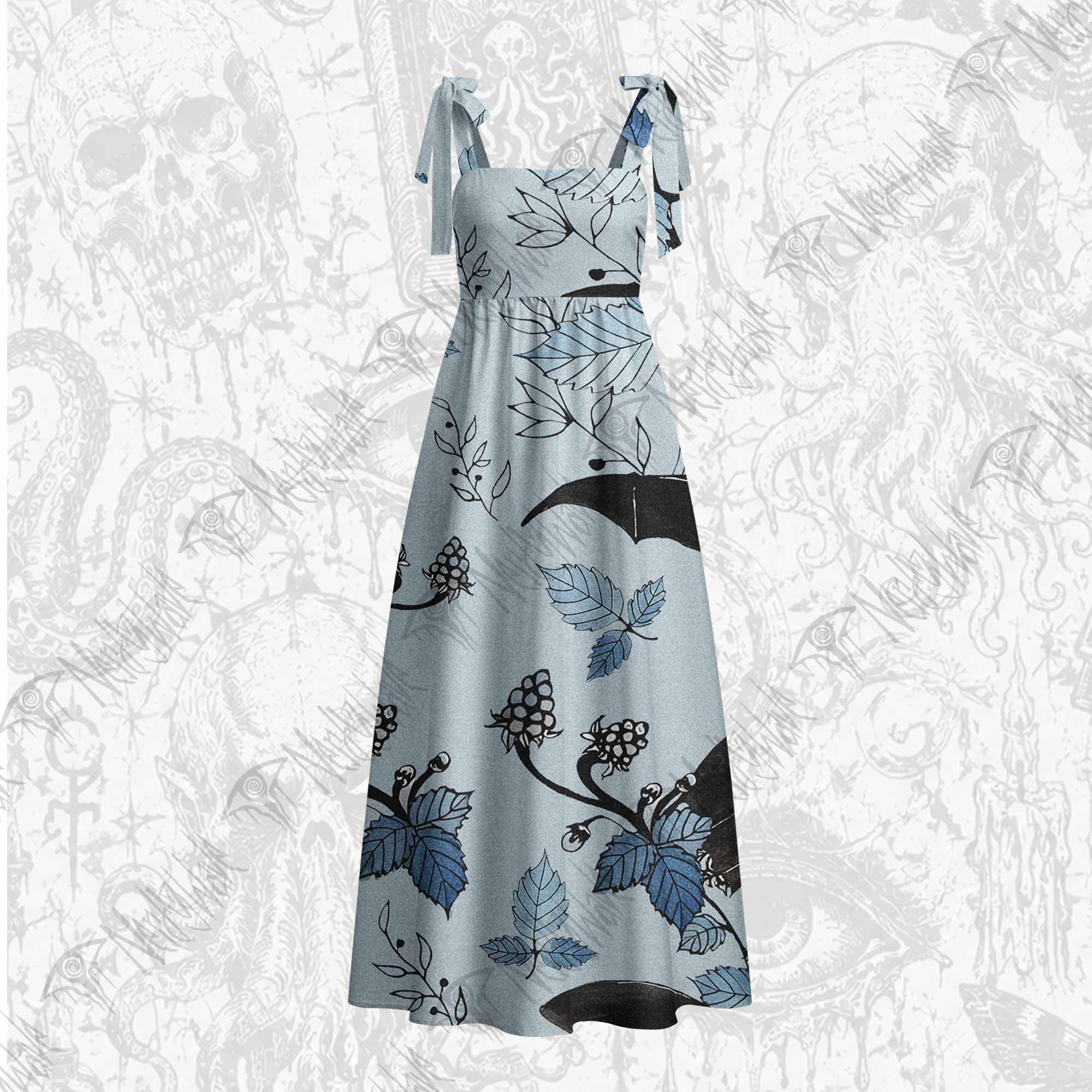 Flying Bats Tie Shoulder Maxi Dress