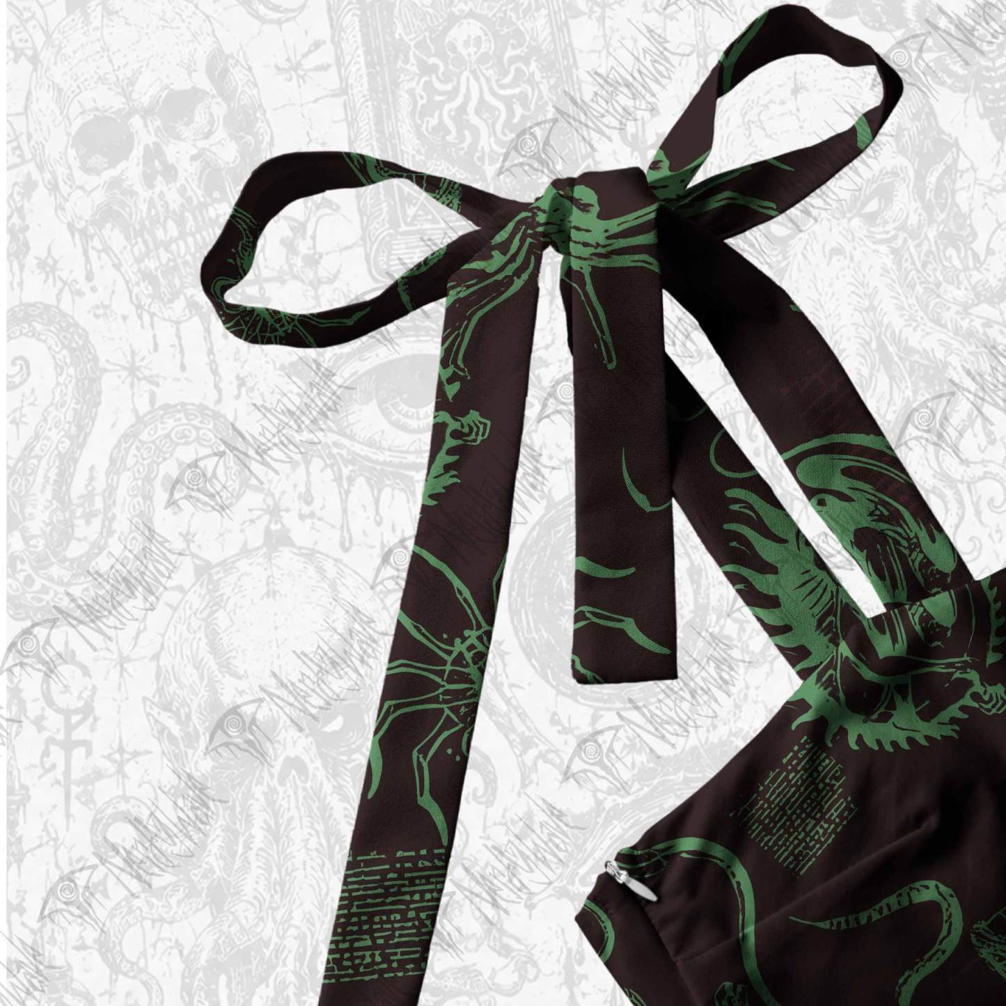 Alien Delivery Guy Tie Shoulder Maxi Dress
